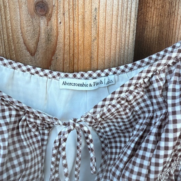 Brown Gingham Ruffle Tank A&F - Picture 2 of 4